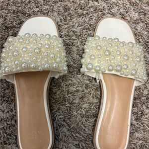 a new day Pearl Embellished Cream Sandals